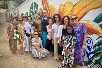 group with wall art